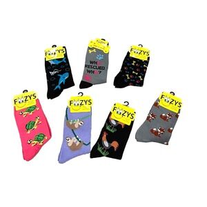 Foozy Novelty Sock Bundle 7 Pairs of Assorted Women's Crew Socks